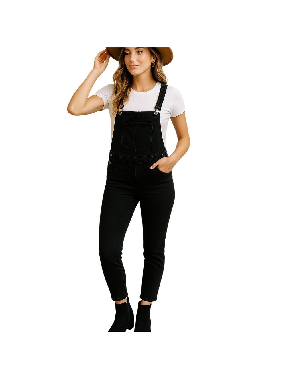 Levi's Women's Small Overalls Jumpsuit Black Slim Ankle Crop